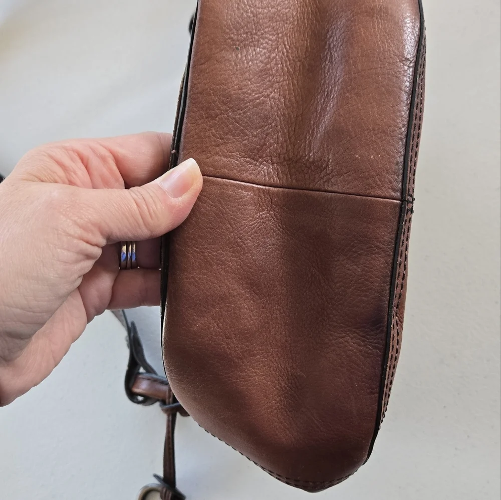 FOSSIL Floral Brown Bag Purse Hippie Boho Shoulder Leather - Picture 8 of 8